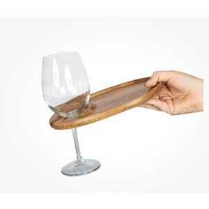 4 NWT TOSCANA -Wine Appetizer Plates, Cocktail Plate Glass Holder, Cheese Board